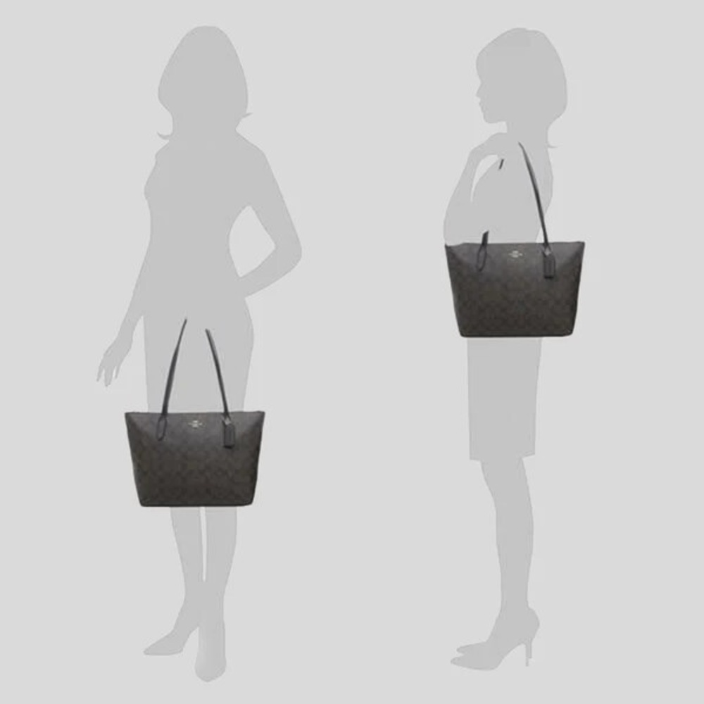 Stunning🤎Coach ZIP TOP TOTE In Signature Canvas, #4455 - Picture 12 of 12